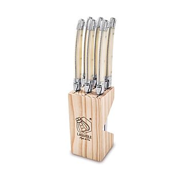 Laguiole Steakmessenset in Blok Parelmoer