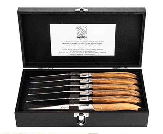 Steakmessen Set Olijfhout main product photo