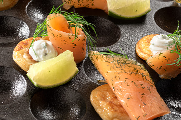 Savory Mini Pancakes with Salmon