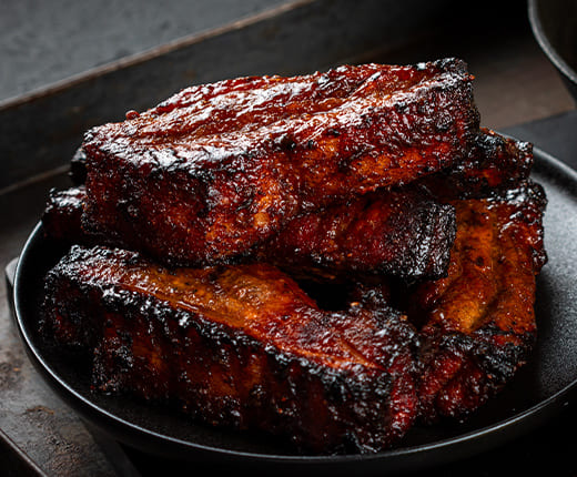 Sticky BBQ pork belly steaks