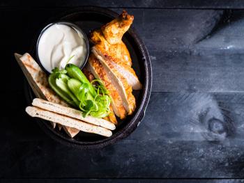 Poussin met zoete aardappel