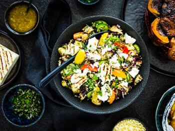 Gegrilde Aubergine, Feta en Tabouleh Salade
