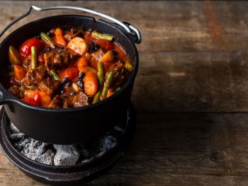 Pot-Roast met duif in rode wijn